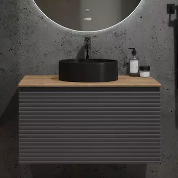 Тумба под раковину Jorno Cossety 80 антрацит, дуб крафт золотой