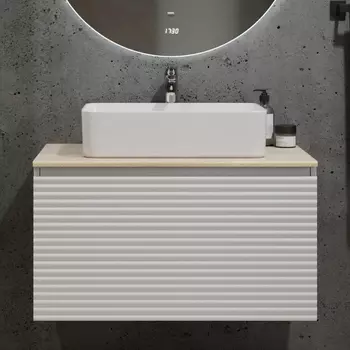 Тумба под раковину Jorno Cossety 80 белая, дуб мавелла голд