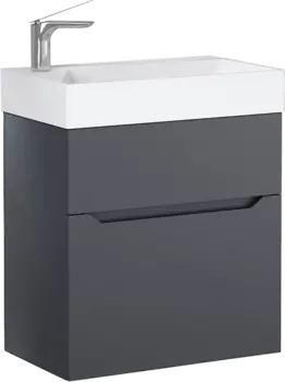 Тумба под раковину Jorno Folk 55 подвесная, антрацит