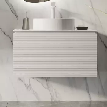 Тумба под раковину Jorno Stone 80 белая