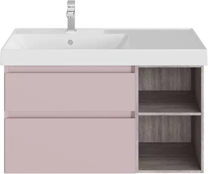 Тумба под раковину KERAMA MARAZZI Cubo 90 левая, мальва матовая-древесная