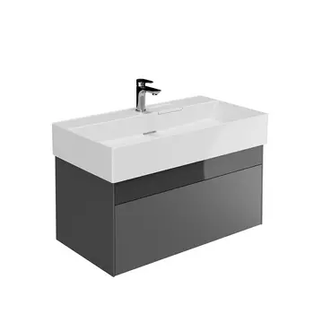 Тумба под раковину Kerama Marazzi Logica 90 стальной серый (LO.90.2ST)