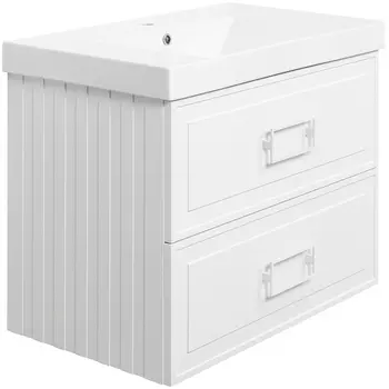 Тумба под раковину La Fenice Cubo TWIN 80 белая матовая