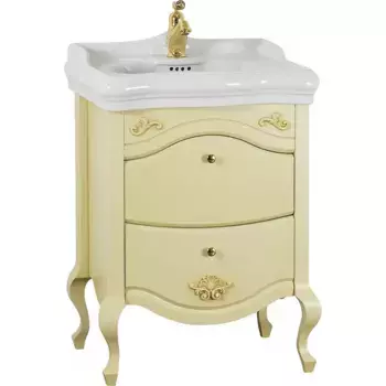 Тумба под раковину Migliore Impero 61 бежевая с золотом