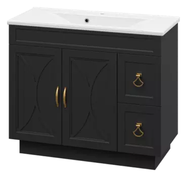 Тумба под раковину Misty Амбра 100 черная матовая