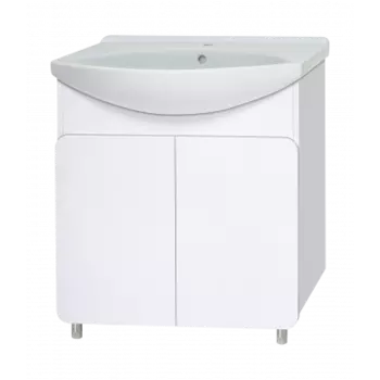 Тумба под раковину Misty Чегет 75 белая глянцевая