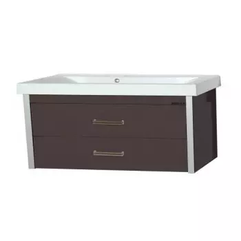 Тумба под раковину Misty Джулия Qvatro 105 коричневая глянцевая