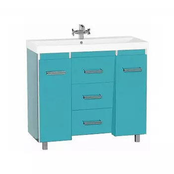 Тумба под раковину Misty Джулия Qvatro 120 голубая глянцевая