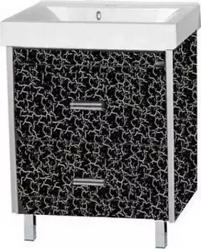 Тумба под раковину Misty Джулия Qvatro 65 черная глянцевая