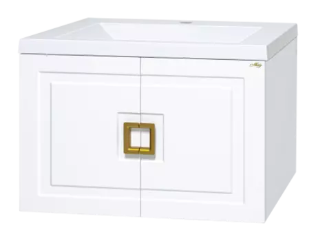 Тумба под раковину Misty Галвер 80 белая глянцевая