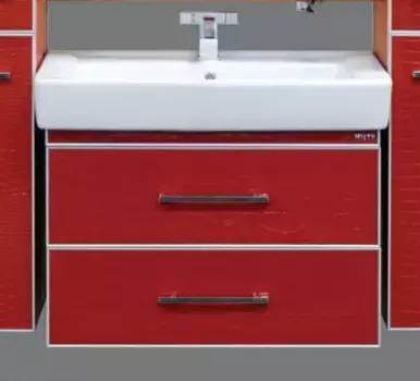 Тумба под раковину Misty Гранд Luxe 80 красная кожа croco, бордовый croco