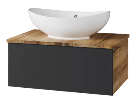 Тумба под раковину Misty Ива 70 темное дерево - черный