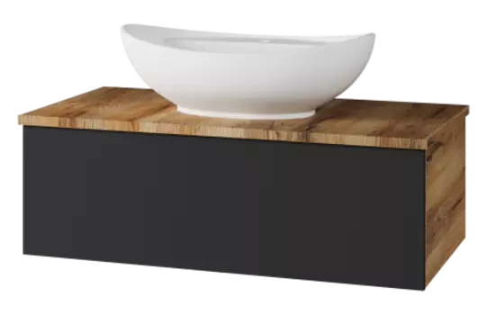 Тумба под раковину Misty Ива 90 темное дерево - черный