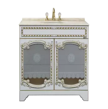 Тумба под раковину Misty Элис 80 белая с золотом