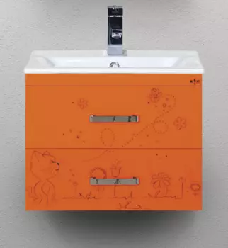 Тумба под раковину Misty Kitty 50 оранжевая, апельсиновый фреш