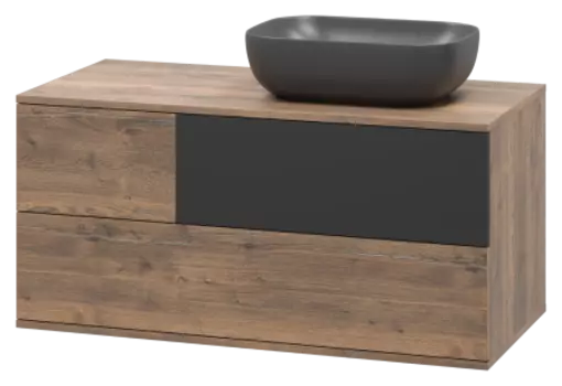 Тумба под раковину Misty Коломбо 100 правая темное дерево - черный