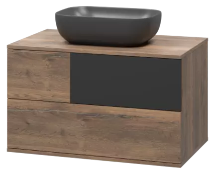 Тумба под раковину Misty Коломбо 80 темное дерево - черный