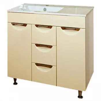 Тумба под раковину Misty Кристи 105 бежевая глянцевая