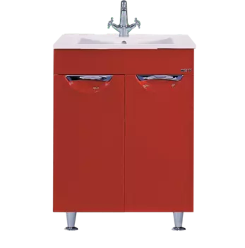 Тумба под раковину Misty Кристи 60 красная глянцевая