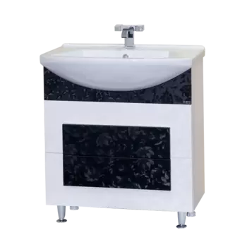 Тумба под раковину Misty Марика 65 черно-белая