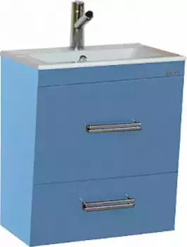 Тумба под раковину Misty Онтарио 50 голубая глянцевая