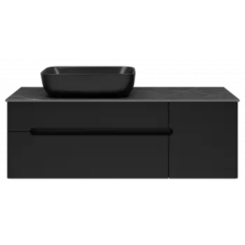 Тумба под раковину Misty Роял 120 черная матовая