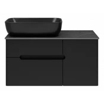 Тумба под раковину Misty Роял 80 черная матовая