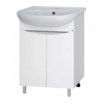 Тумба под раковину Misty Смайл 60 белая глянцевая