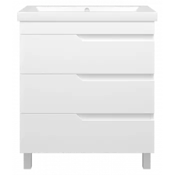 Тумба под раковину Misty Софт 75 белая глянцевая