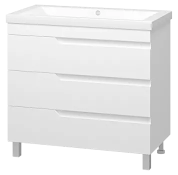 Тумба под раковину Misty Софт 90 белая глянцевая