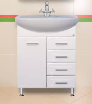 Тумба под раковину Misty Стелла 65 белая глянцевая