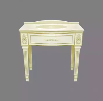 Тумба под раковину Misty Tiffany 100 бежевая, сусальное золото