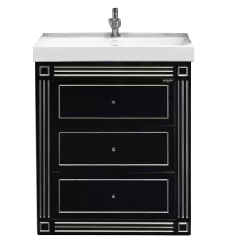 Тумба под раковину Misty Venezia 75 черная с серебром