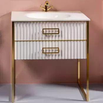 Тумба под раковину Armadi Art Monaco 80 белая, золото