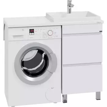 Тумба под раковину над стиральной машиной напольная Санта Марс 48 белый