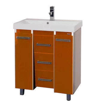 Тумба под раковину напольная Misty Джулия Qvatro 75 Л-Джк01075-1310Ко3 оранжевая