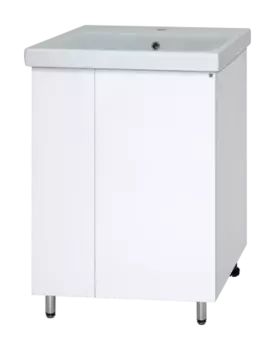 Тумба под раковину напольная Misty Лира 60 белая глянцевая