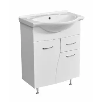 Тумба под раковину напольная Stella Polar Волна 65 белая