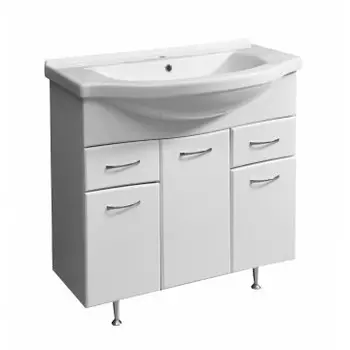 Тумба под раковину напольная Stella Polar Волна 75 белая