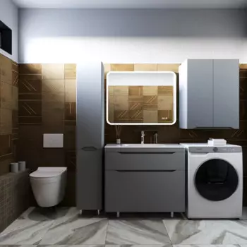 Тумба под раковину напольная Style Line Марелла 90 серая матовая