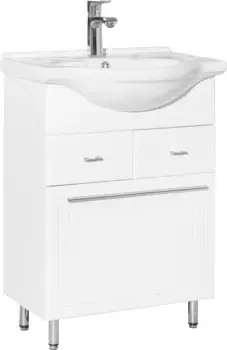 Тумба под раковину напольная Style Line Лана 60 белая, с бельевой корзиной