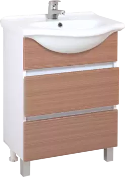 Тумба под раковину Onika Элита 60 белый - коричневый
