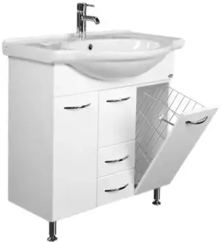 Тумба под раковину Onika Моника 75 с бельевой корзиной белый