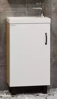 Тумба под раковину Onika Тимбер 45 белый матовый/дуб сонома (104508)