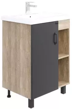 Тумба под раковину Onika Тимбер 50 серый/дуб сонома (105037)