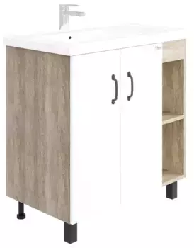 Тумба под раковину Onika Тимбер 80 белый - светлое дерево