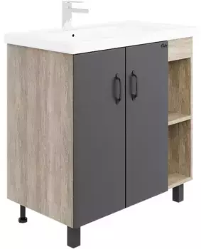 Тумба под раковину Onika Тимбер 80 серый - светлое дерево