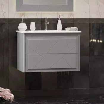 Тумба под раковину подвесная Opadiris Луиджи 80 серый матовый