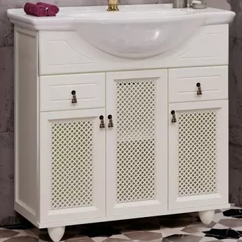 Тумба под раковину Opadiris Тибет 80 Z0000009334 с решеткой, слоновая кость