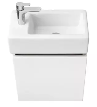 Тумба под раковину подвесная Aquaton Эклипс 45 L белый-светлое дерево